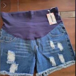 Maternity, jeans, stretchable shorts